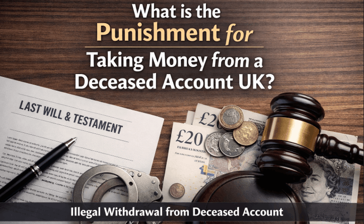 what is the punishment for taking money from a deceased account uk