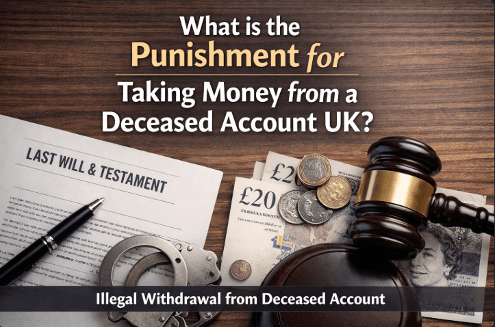 what is the punishment for taking money from a deceased account uk