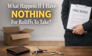 What happens if I have nothing for bailiffs to take