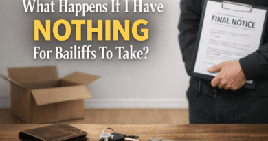 What happens if I have nothing for bailiffs to take