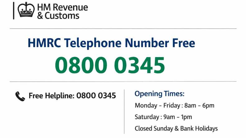 hmrc telephone number free 0800 0345 opening times