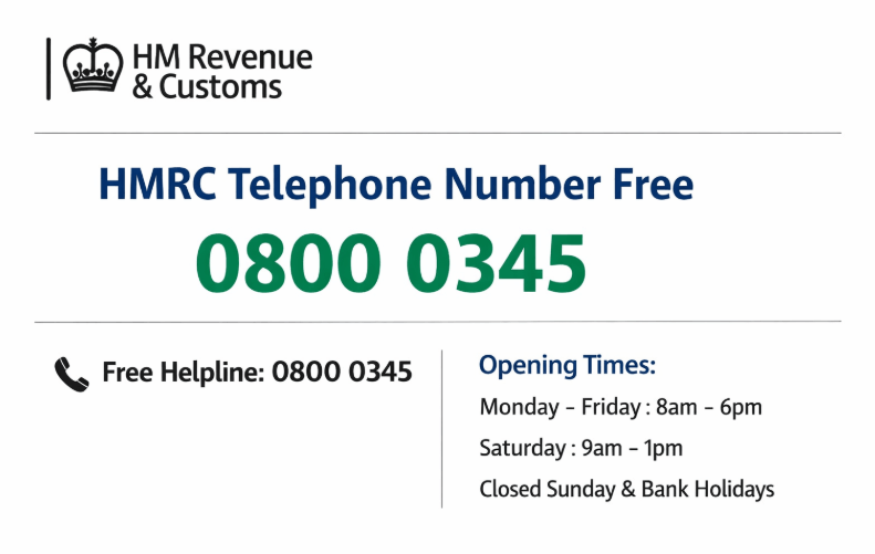 hmrc telephone number free 0800 0345 opening times