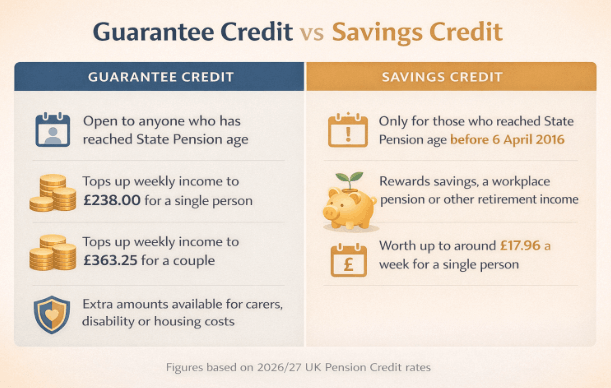 What Is the Difference Between Guarantee Credit and Savings Credit