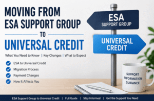 moving from esa support group to universal credit​