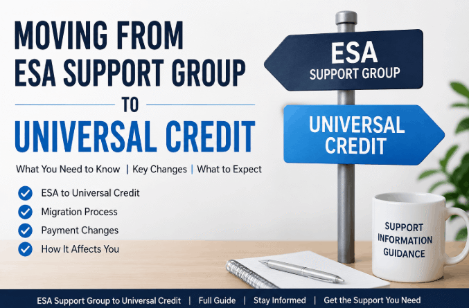 moving from esa support group to universal credit​