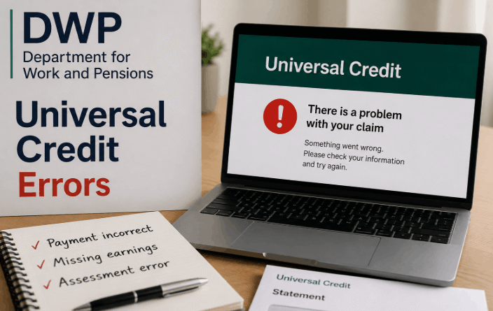 dwp universal credit errors