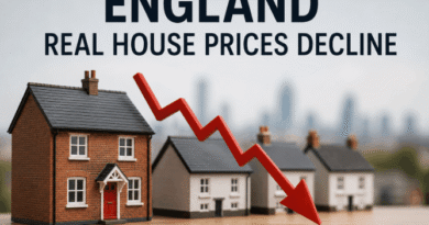 England Real House Prices Decline