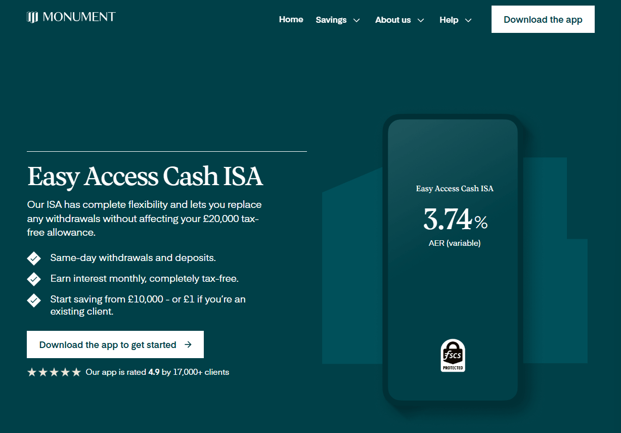 Monument Bank Easy Access Cash ISA
