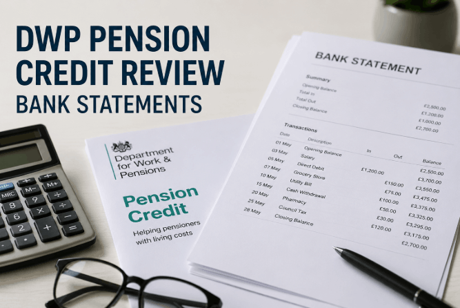 dwp pension credit review bank statements