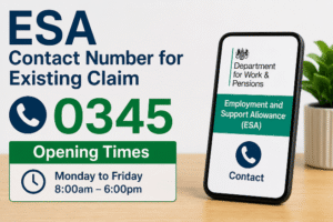 esa contact number existing claim 0345 opening times​