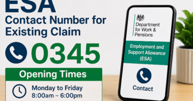esa contact number existing claim 0345 opening times​