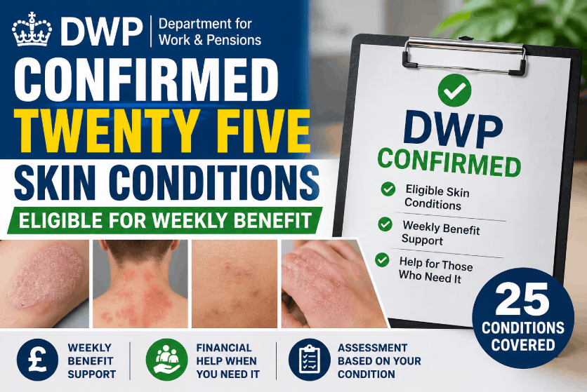 DWP Confirmed Twenty Five Skin Conditions Eligible for Weekly Benefit